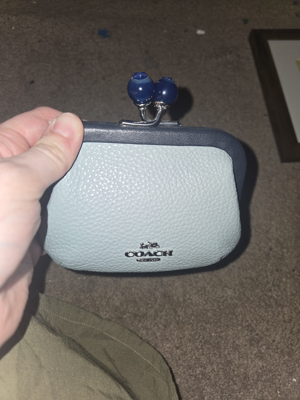 Coach Blueberry Kiss-lock Coin Purse